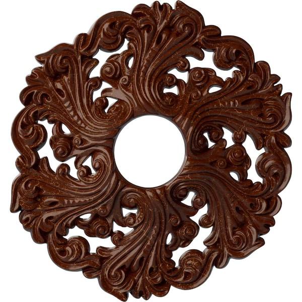 Ekena Millwork Orrington Medallion (Canopies up to 4 3/4"), 19 5/8"OD x 4 3/4"ID x 1 3/4"P, Burnished Mahogany CM19ORBMC - main